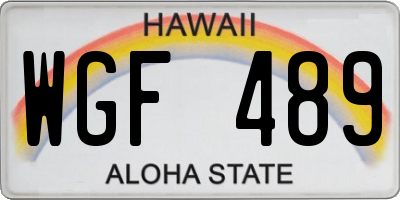 HI license plate WGF489