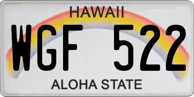 HI license plate WGF522