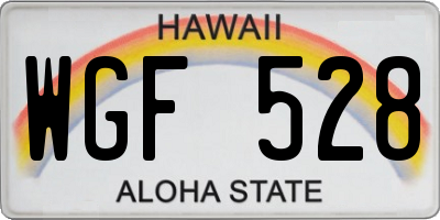 HI license plate WGF528