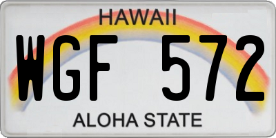 HI license plate WGF572