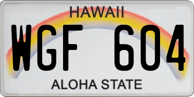 HI license plate WGF604