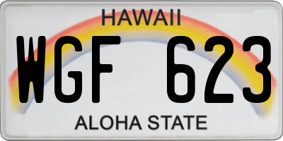HI license plate WGF623
