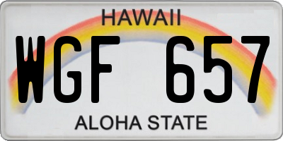 HI license plate WGF657