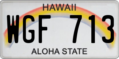 HI license plate WGF713