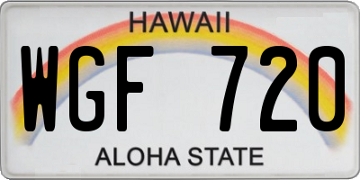 HI license plate WGF720