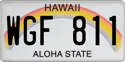 HI license plate WGF811