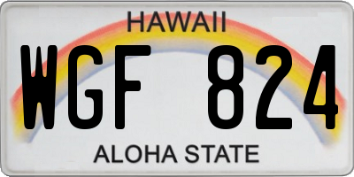 HI license plate WGF824
