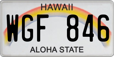 HI license plate WGF846