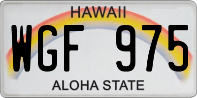 HI license plate WGF975