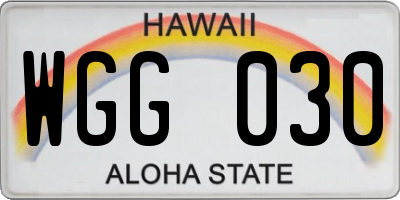 HI license plate WGG030