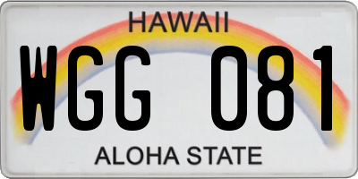 HI license plate WGG081