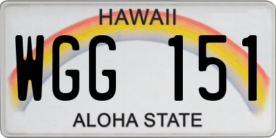 HI license plate WGG151