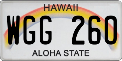 HI license plate WGG260
