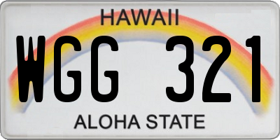 HI license plate WGG321