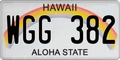 HI license plate WGG382