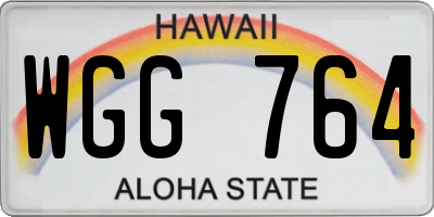 HI license plate WGG764