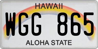 HI license plate WGG865