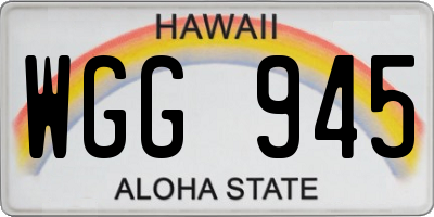 HI license plate WGG945