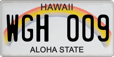 HI license plate WGH009