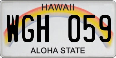 HI license plate WGH059