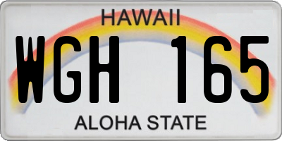 HI license plate WGH165