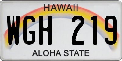 HI license plate WGH219