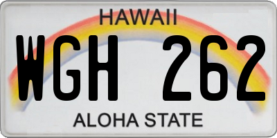 HI license plate WGH262