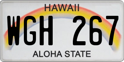 HI license plate WGH267