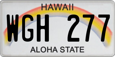HI license plate WGH277