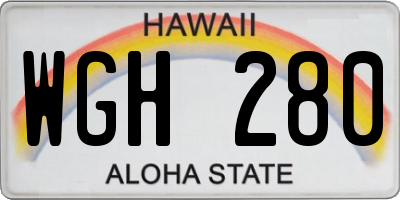 HI license plate WGH280