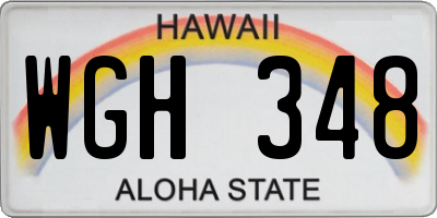 HI license plate WGH348