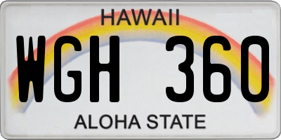 HI license plate WGH360