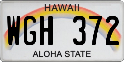 HI license plate WGH372