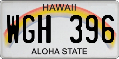 HI license plate WGH396
