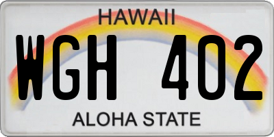 HI license plate WGH402