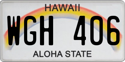 HI license plate WGH406
