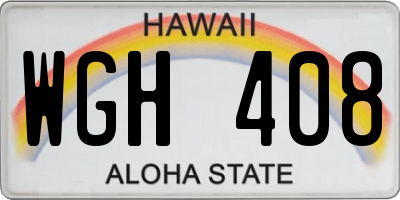 HI license plate WGH408