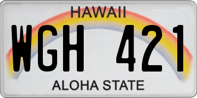 HI license plate WGH421