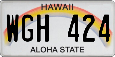 HI license plate WGH424