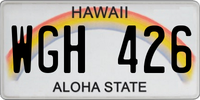 HI license plate WGH426