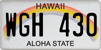 HI license plate WGH430