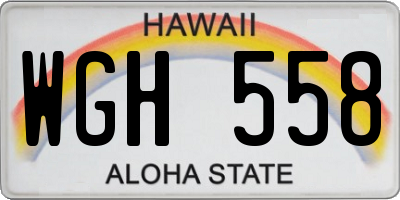 HI license plate WGH558