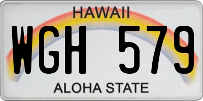 HI license plate WGH579
