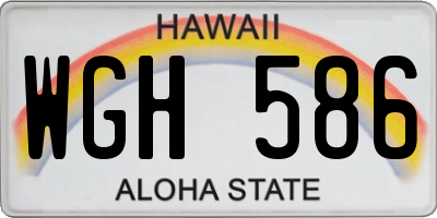 HI license plate WGH586