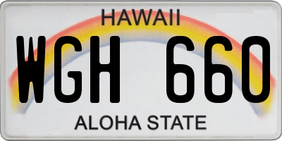 HI license plate WGH660