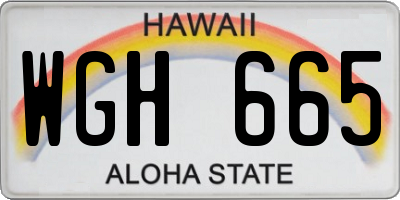 HI license plate WGH665