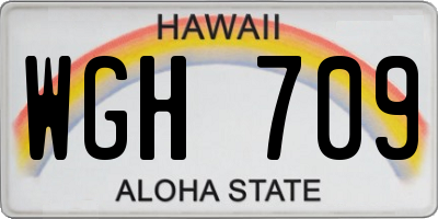 HI license plate WGH709