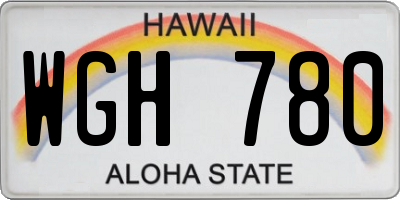 HI license plate WGH780