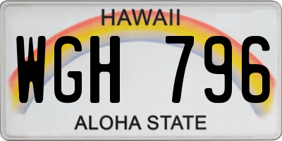 HI license plate WGH796