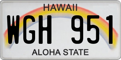 HI license plate WGH951